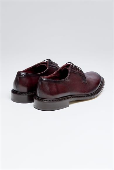 Bordo Bağcıklı Deri Ayakkabı