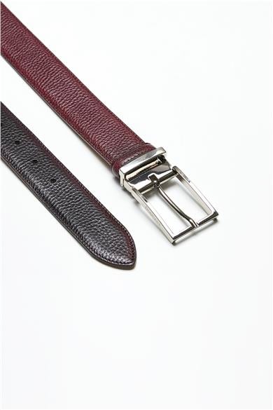 Bordo Deri Erkek Kemer