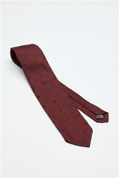 Bordo Puantiyeli Garza İpek Kravat