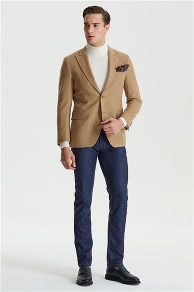 Camel Renk Yün Ceket