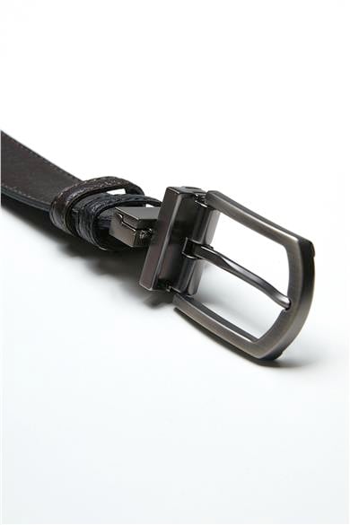 Çift Taraflı Siyah Kahve Klasik Kemer