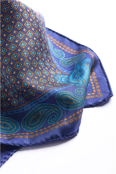 Desenli İpek Cep Mendili