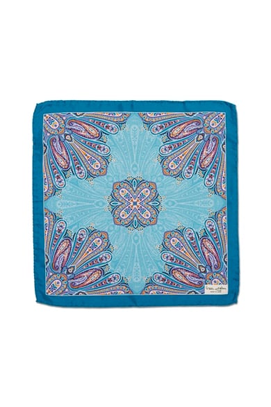 Desenli İpek Cep Mendili