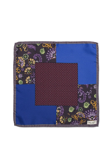 Desenli İpek Cep Mendili