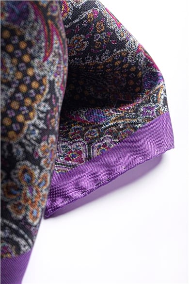 Desenli İpek Cep Mendili