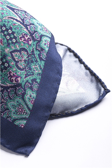 Desenli İpek Cep Mendili