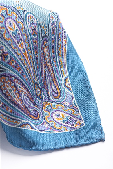 Desenli İpek Cep Mendili