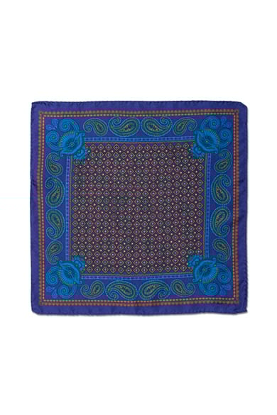 Desenli İpek Cep Mendili