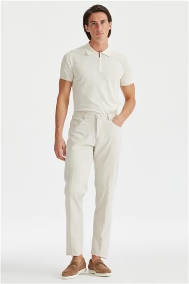 Ekru Erkek Denim Pantolon