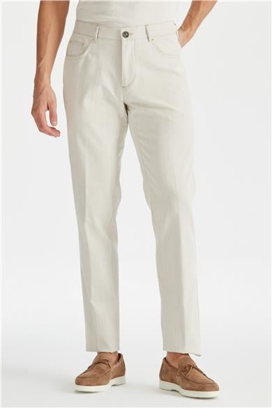Ekru Erkek Denim Pantolon