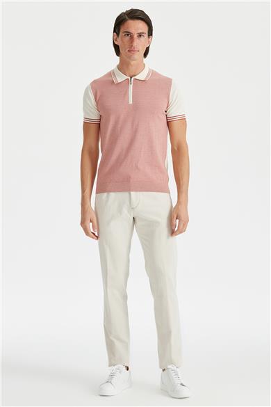 Ekru Kardinal Erkek Fermuarlı Triko