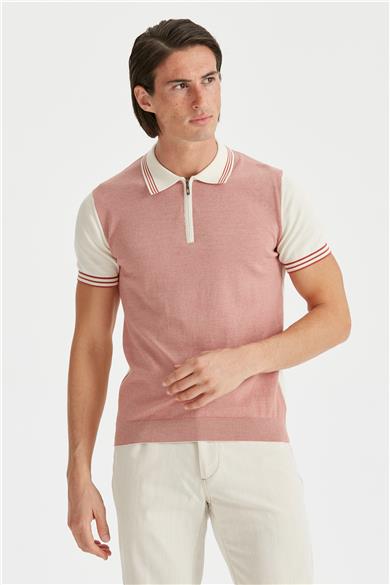 Ekru Kardinal Erkek Fermuarlı Triko