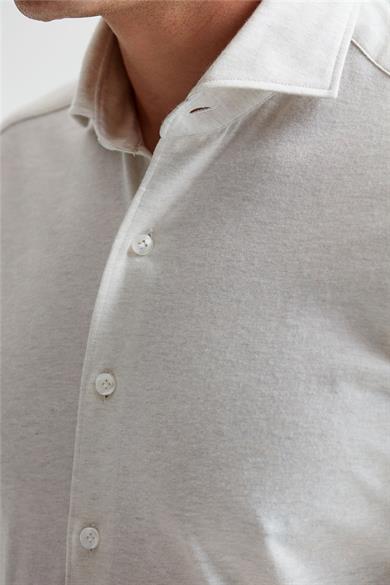 Ekru Pamuk Kaşmir Gömlek