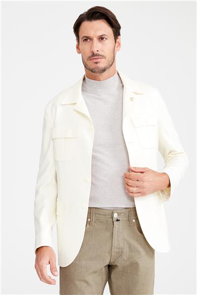 Ekru Sahariana Zero Gravity Yün Ceket