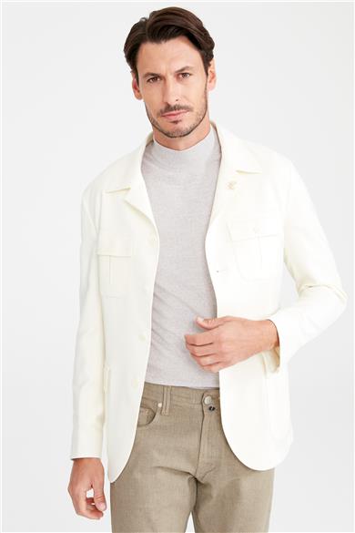 Ekru Sahariana Zero Gravity Yün Ceket