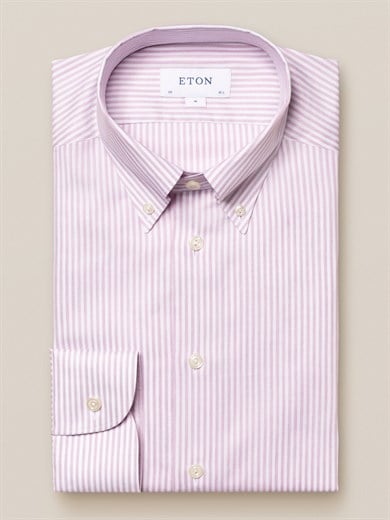 Eton Pembe Çizgili Erkek Gömlek