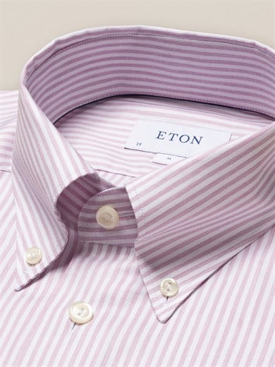 Eton Pembe Çizgili Erkek Gömlek