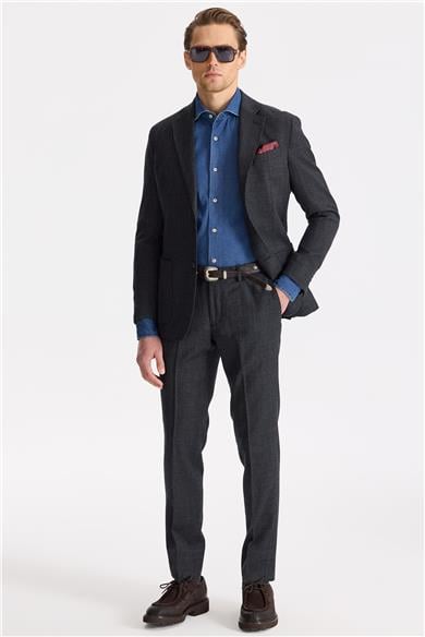 Füme Flanel Yün Takım Elbise