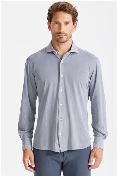 Füme Oxford Teknik Kumaş Gömlek