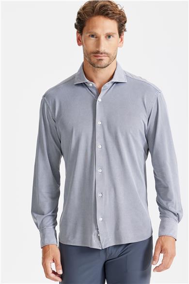 Füme Oxford Teknik Kumaş Gömlek