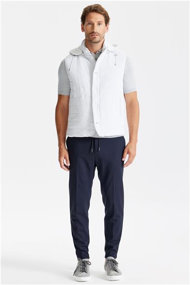 Gri Beyaz Pamuk Spor Yelek