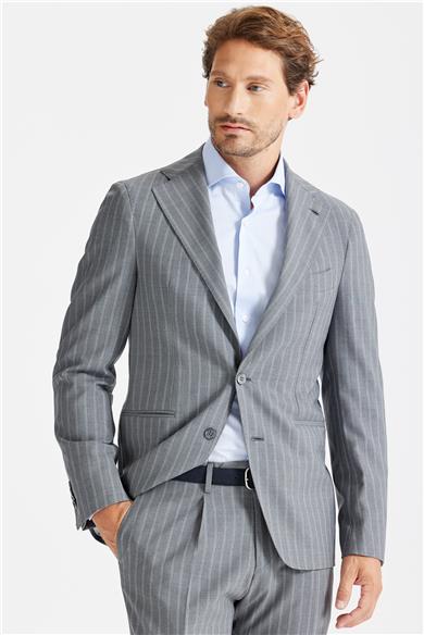 Gri Çizgili YünTakım Elbise