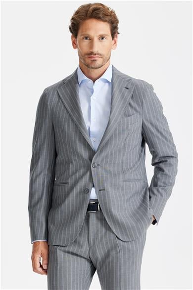 Gri Çizgili YünTakım Elbise