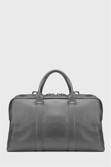 Gri Deri Seyahat Çantası