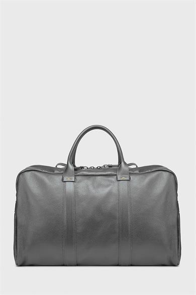 Gri Deri Seyahat Çantası