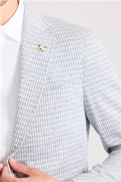 Gri Desenli Pamuk Ceket