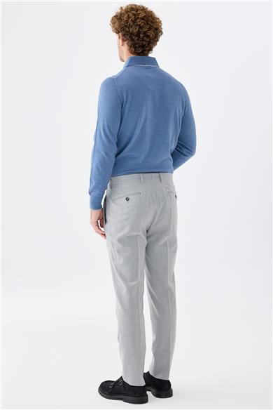 Gri Flanel Yün Pantolon