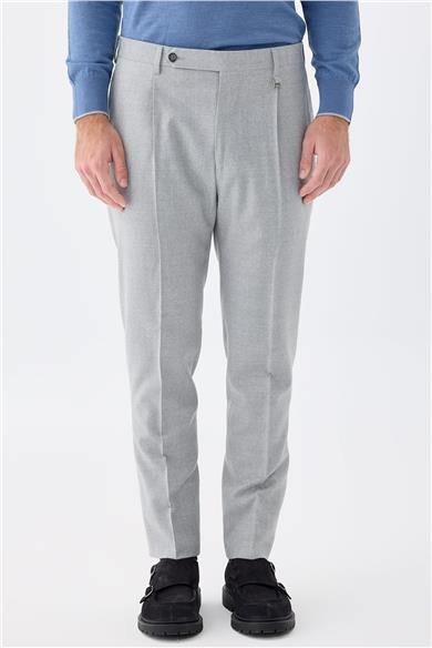 Gri Flanel Yün Pantolon