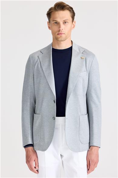 Gri İpek Pamuk Ceket