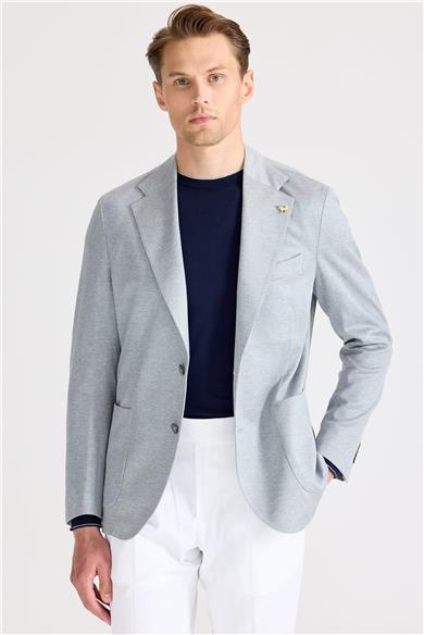 Gri İpek Pamuk Ceket