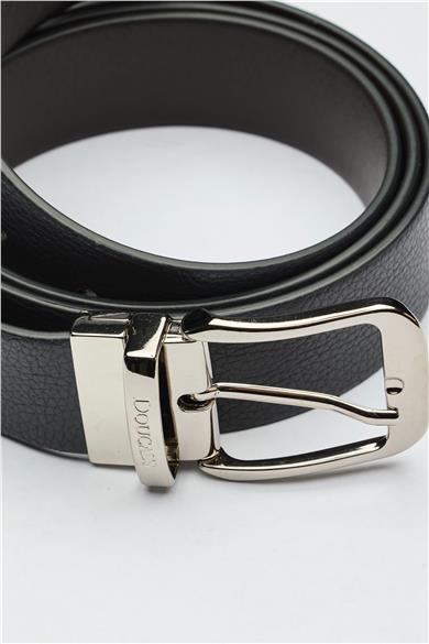 Gri Kahverengi Çift Taraflı Deri Kemer