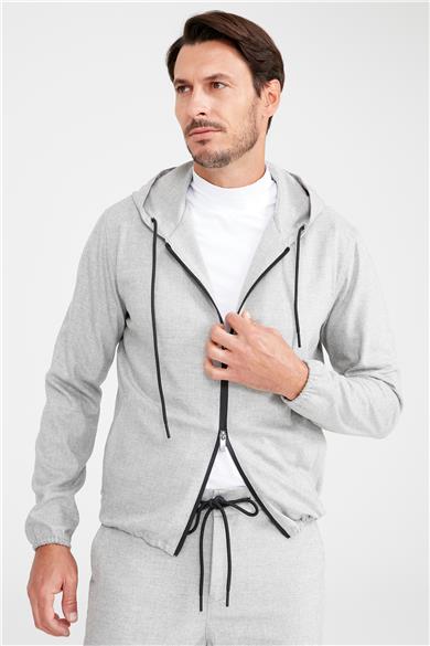 Gri Kapüşonlu Sweatmont