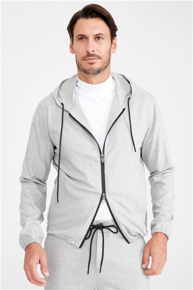 Gri Kapüşonlu Sweatmont