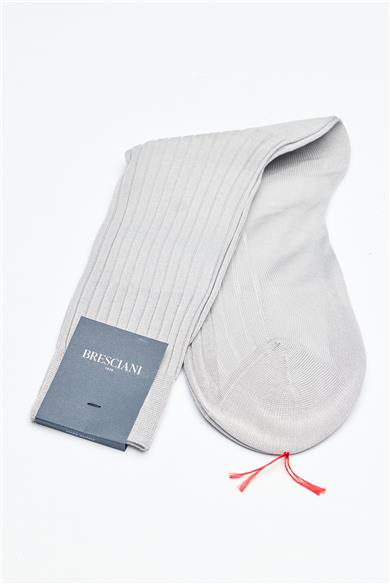 Gri Merserize Pamuk Çorap