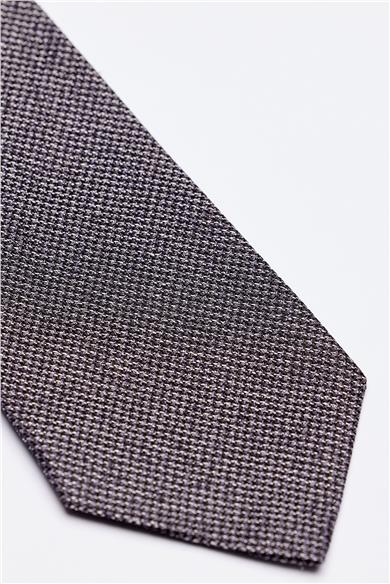 Gri Mor Melanjlı 5 Fold İpek Kravat