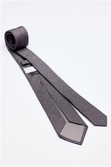 Gri Mor Melanjlı 5 Fold İpek Kravat