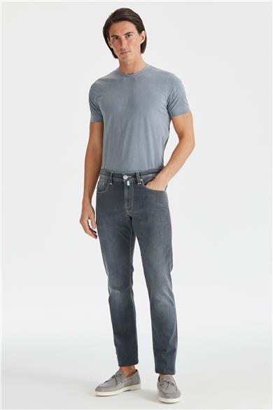Gri Organik Pamuklu Denim Pantolon