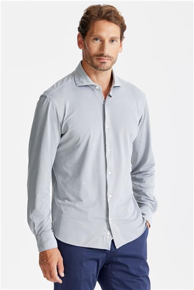 Gri Oxford Teknik Kumaş Gömlek