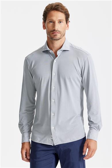 Gri Oxford Teknik Kumaş Gömlek