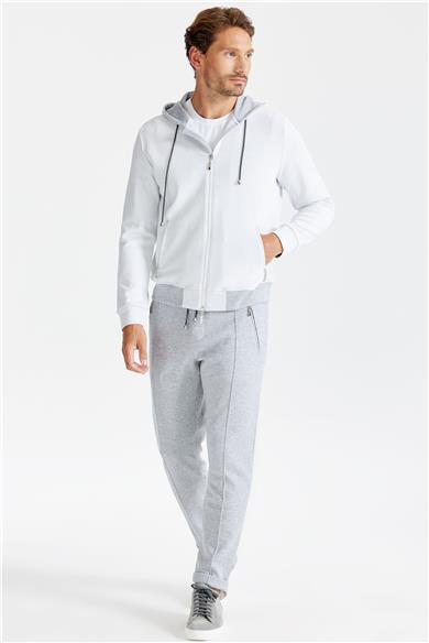 Gri Pamuk Kapüşonlu Eşofman Takımı