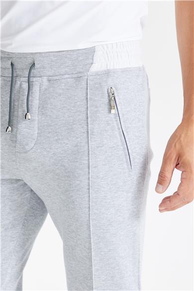 Gri Pamuk Kapüşonlu Eşofman Takımı