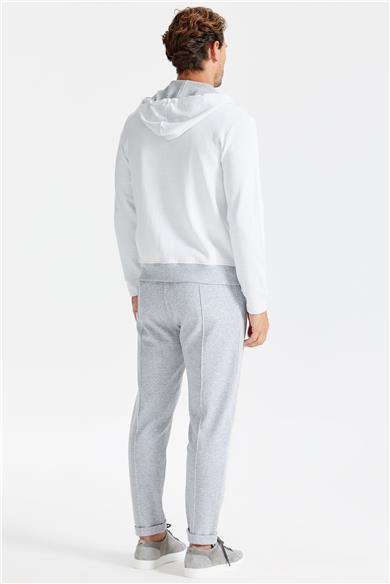 Gri Pamuk Kapüşonlu Eşofman Takımı