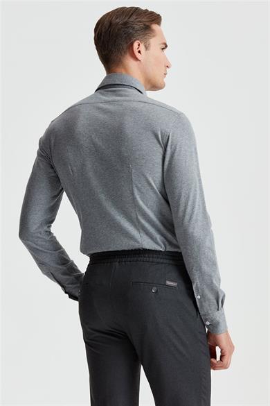 Gri Pamuk Kaşmir Gömlek