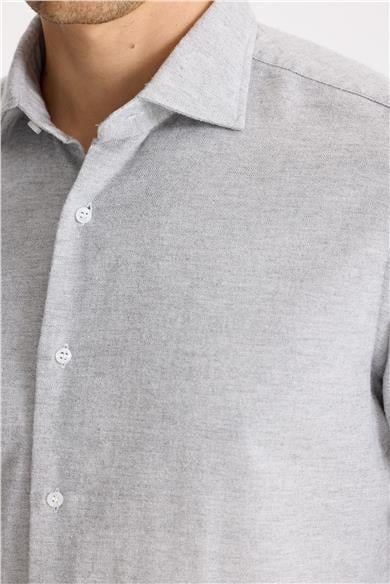 Gri Pamuk Teknik Gömlek