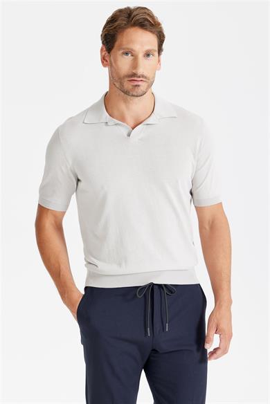 Gri Polo Yaka Pamuk Triko