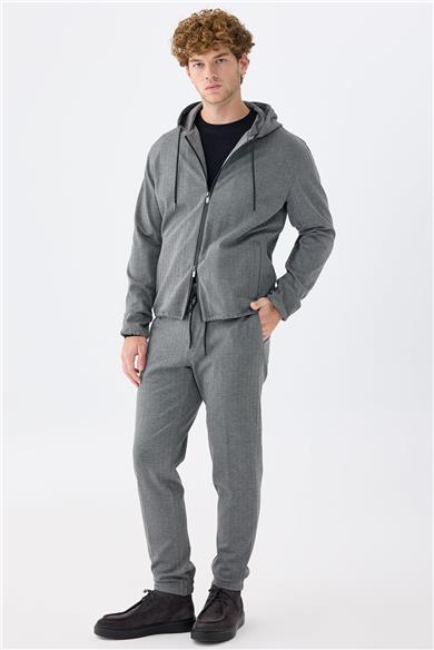 Gri Running Spor Takım Elbise 